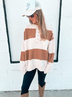 Kali Sweater in Cream & Camel Stripe