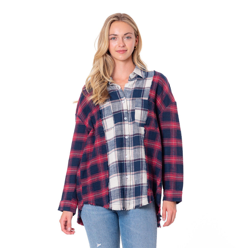 Tally Top in Blue & Red Plaid