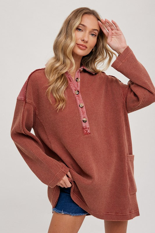 Hernri Thermal Tunic In Brick