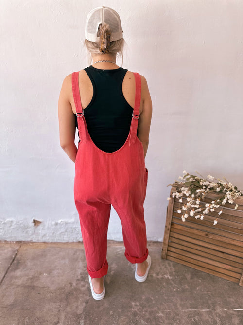 Forever Young Jumpsuit in Red