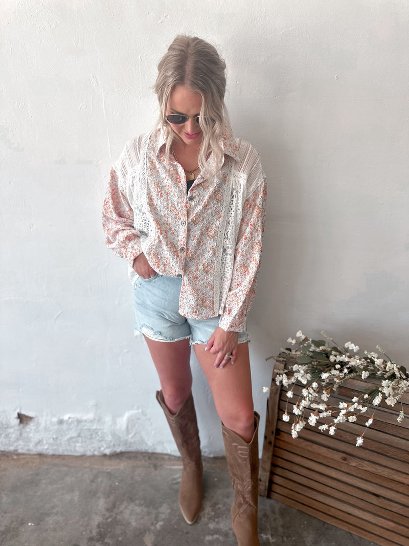 Willow Button Up Floral Top