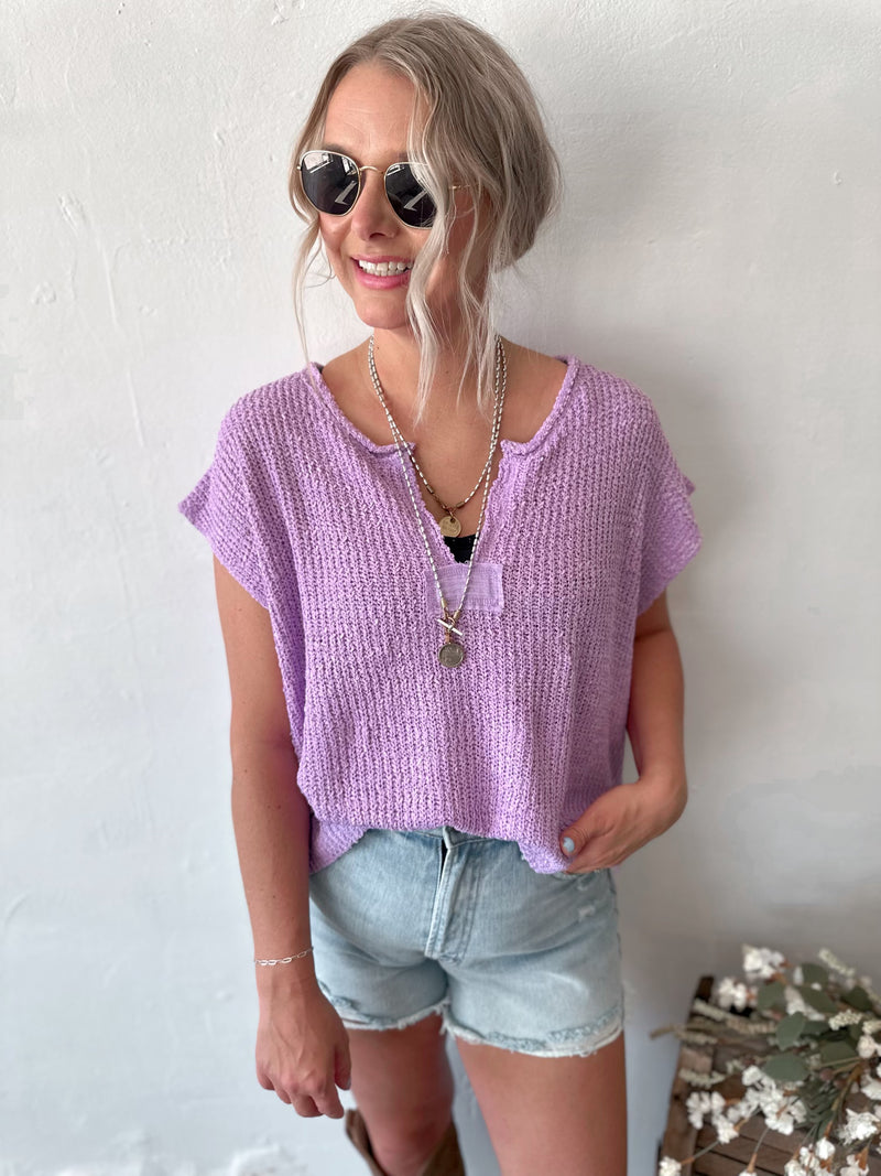 Kenna Sleeveless Sweater in Lavender