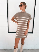 Erin Sweater Dress in Mocha Stripe