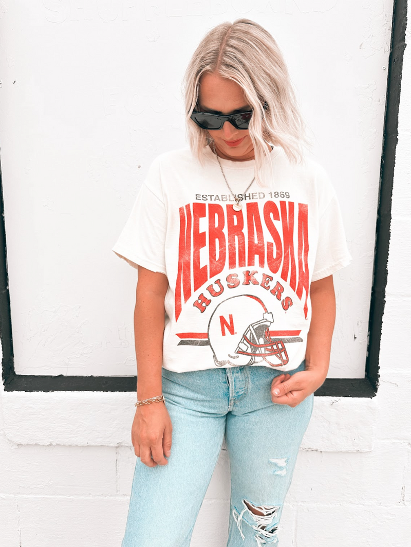 Nebraska Huskers 1869 Helmet Tee