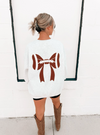 Girly Bow Football Crewneck