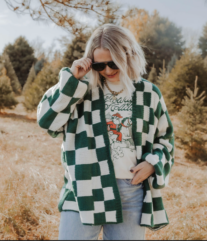 Hunter & Ivory Checkered Cardigan