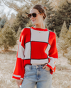 Charlie Red & White Checkered Sweater