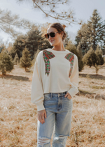 Christmas Bow Corded Sweater