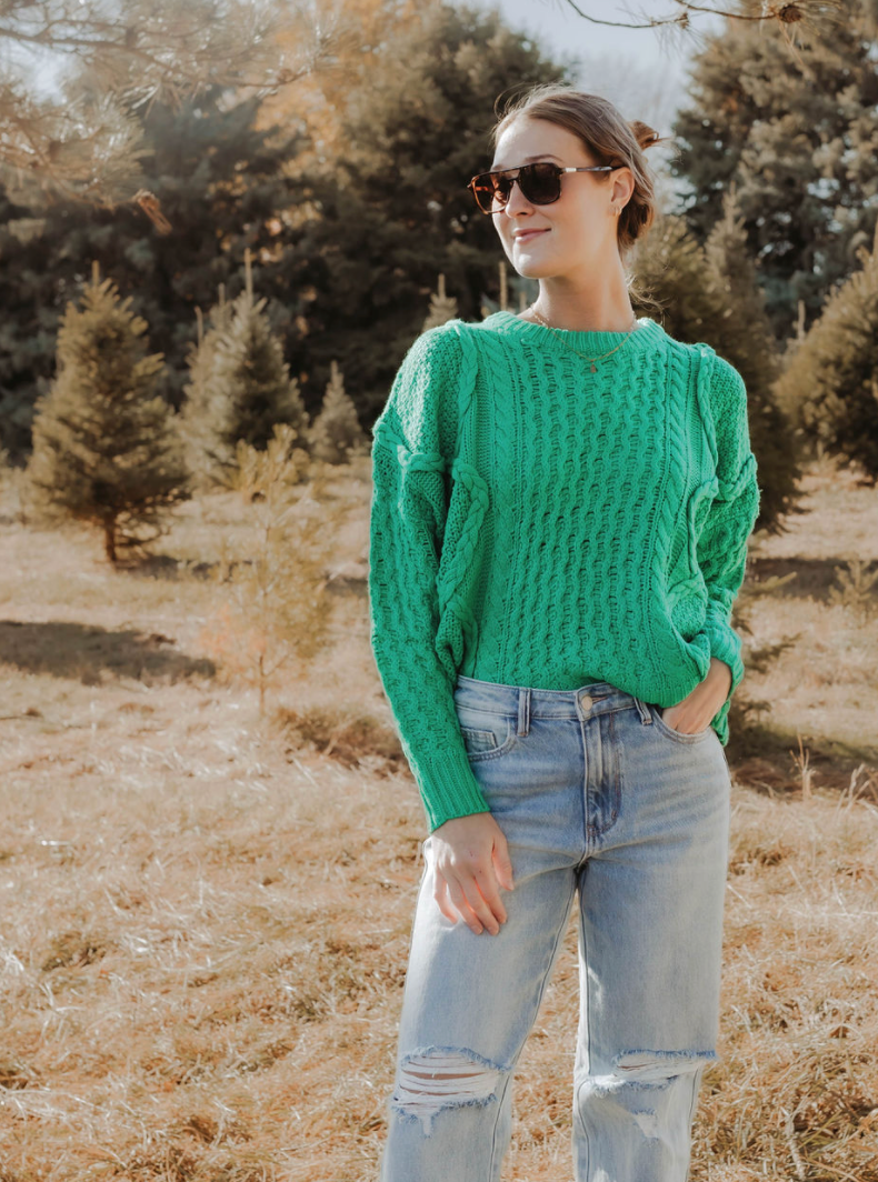 Danielle Sweater in Kelly Green