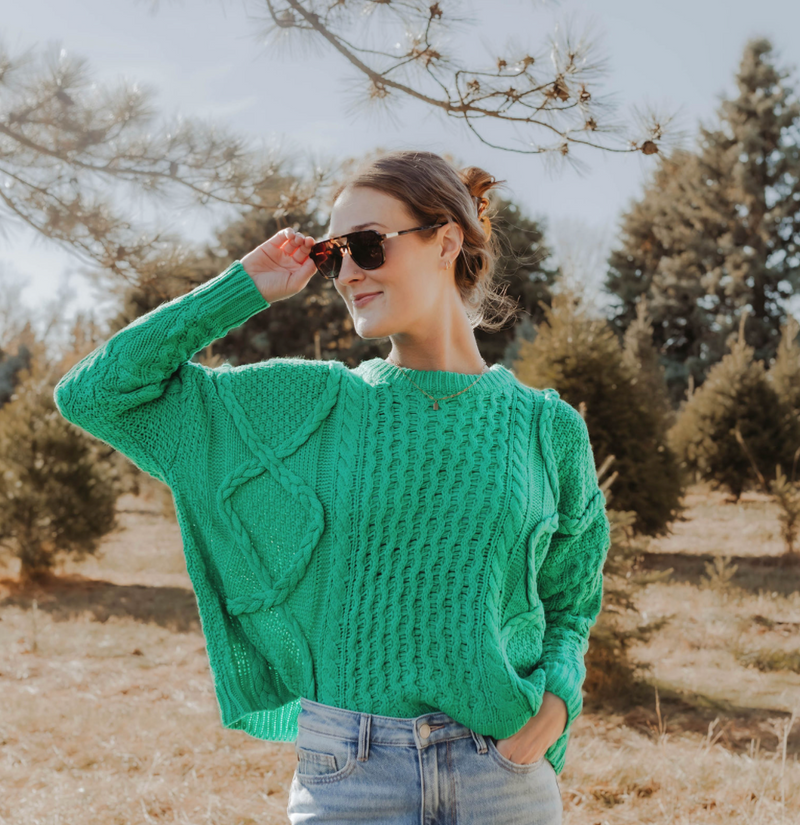 Danielle Sweater in Kelly Green