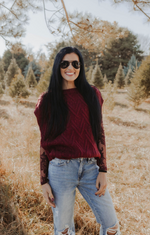 Kaleigh Sweater Vest in Wine