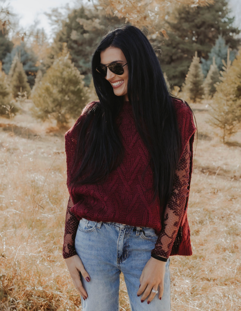 Kaleigh Sweater Vest in Wine