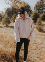 Rikki Sherpa Pullover in Pink Bow