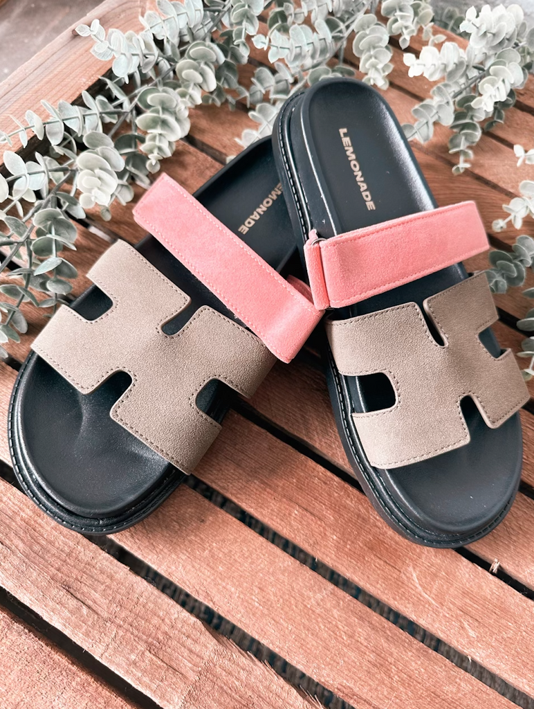 Valerie Sandal in Pink & Olive