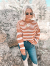 Alyson Sweater in Bronze & Pink Stripe