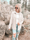 Lewis Top in White Dove Plaid