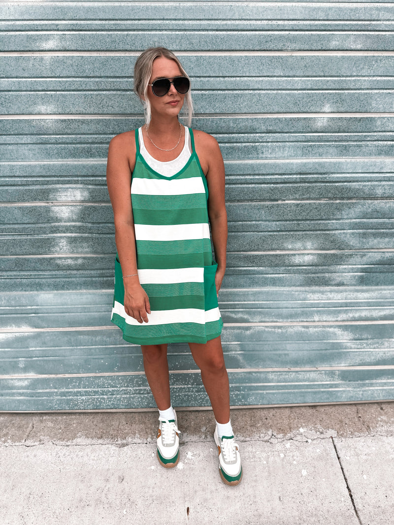 Green Striped Hot Shot Dress