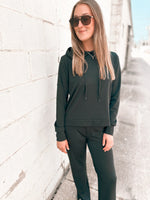 Izzy Hoodie in Black Rib