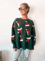 Santa Hat Sweater in Emerald